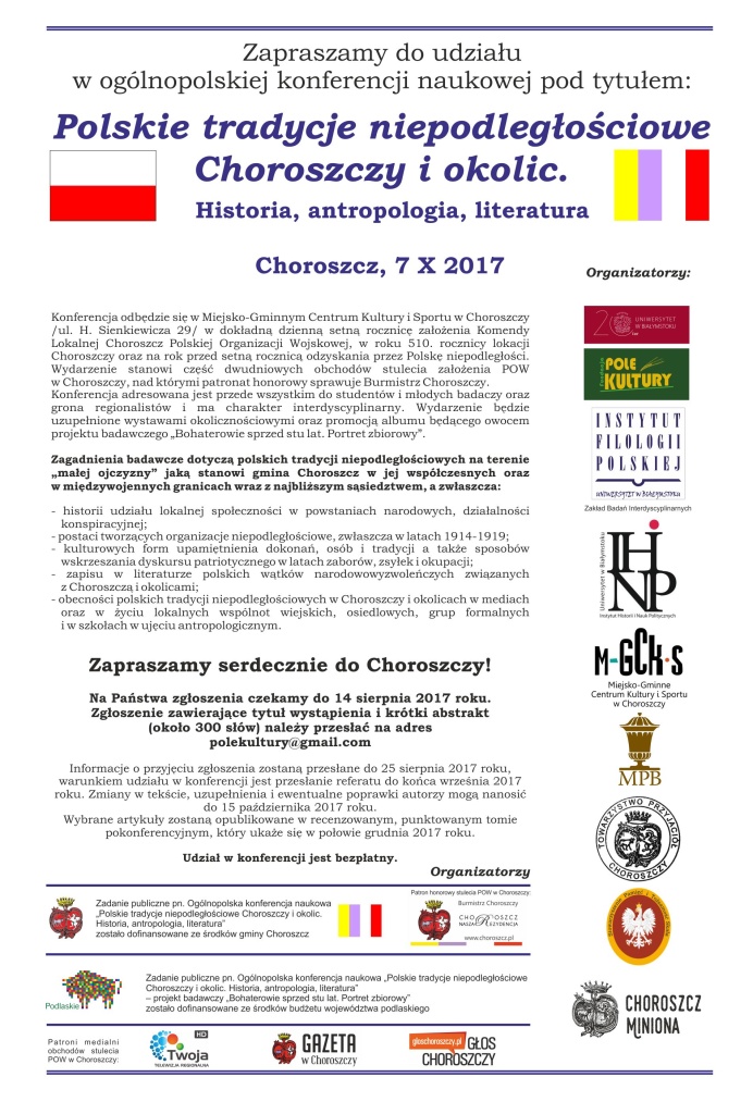 konferencja 7 X 2017 Choroszcz zaproszenie